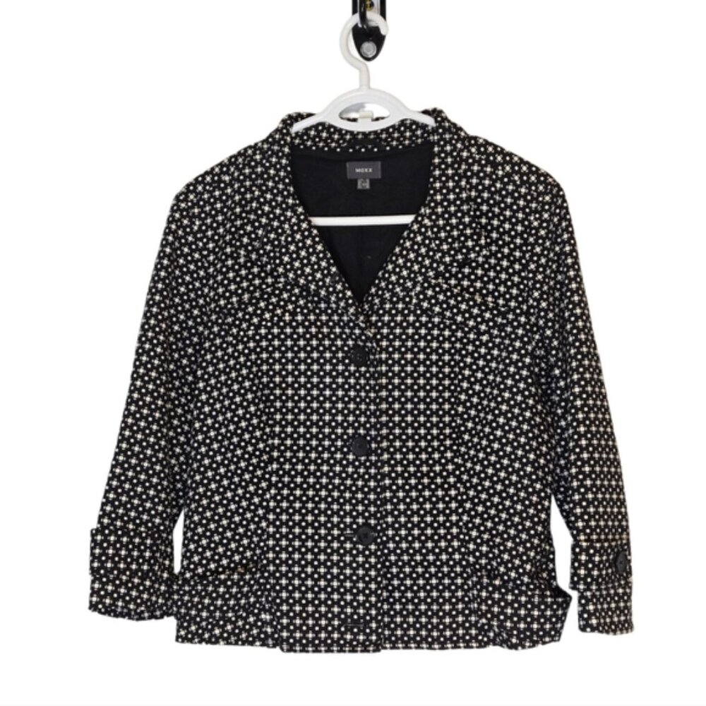 Mexx Cropped Blazer Size 10 Corpcore Neutral Academia Quiet Luxury Abstract